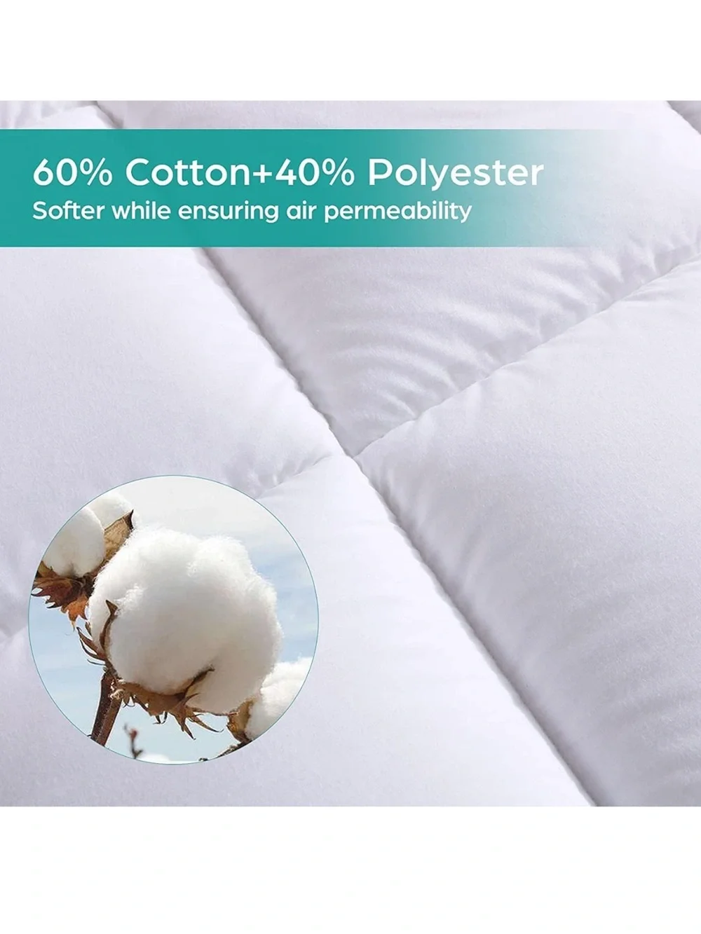 White Waterproof Mattress Topper queen size Pad